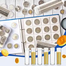 2pcs 25/27/30mm Coin Collection Tube, Round Clear Plastic Coin Holder Storage Case With Screw Lid - Clear - View 5