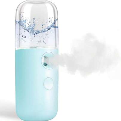 1pc Nano Facial Mister Handy Nano Mist Sprayer 30ml Visual Water Tank Portable Face Steamer Mini USB Nano Mister For Lash Extensions, Skin Care, Makeup (White, Blue, Pink) Camping