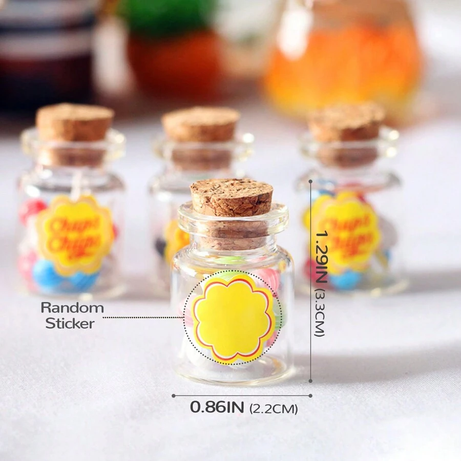 Dollhouse Miniature Food Toy Model Fun Jar-Packed Colorful Lollipop Kitchen & Fridge Decoration