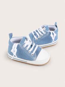 0-1 Year Old Baby Athletic Shoes, Soft Bottom, Spring & Autumn, Anti-Slip, Breathable, Suitable For 0-6 & 6-12 Months Unisex Fashionable Casual Canvas Shoes - Blue - View 8