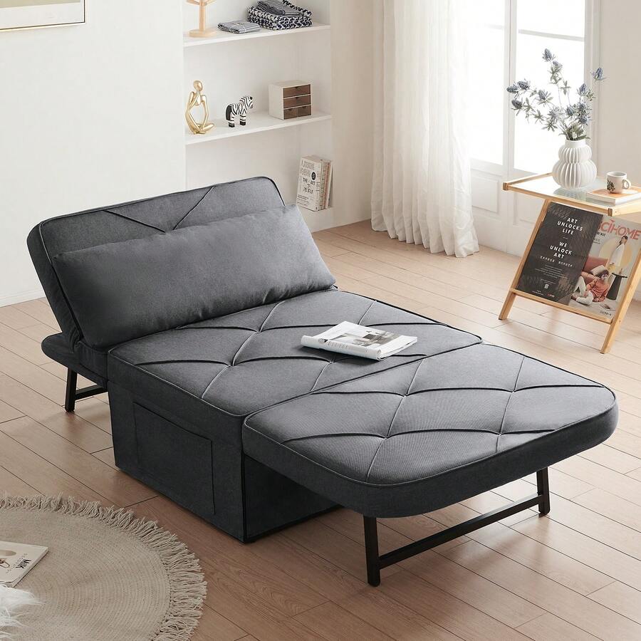 Vonanda Sofa Bed Plus, Convertible Chair 5 In 1 MultiFunction Folding Ottoman Modern Curved
