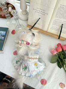 Custom Handmade Spring Dog Clothes, Cat Dress, For Yorkshire Terrier And Small Dogs - Blue - View 3