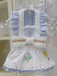 Custom Handmade Spring Dog Clothes, Cat Dress, For Yorkshire Terrier And Small Dogs - Blue - View 6