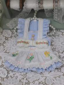 Custom Handmade Spring Dog Clothes, Cat Dress, For Yorkshire Terrier And Small Dogs - Blue - View 5