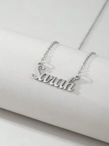 1 Peça Pingente Colar De Aço Inoxidável Dourado E Prateado Com Letra Em Inglês, Colar Fashion Simples E Versátil Para Homens E Mulheres(no Máximo 1 Nome Em Inglês)