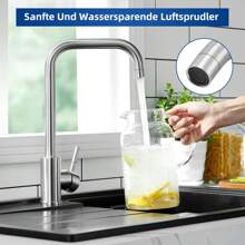 CECIPA Low-Pressure Kitchen Tap, Sink Mixer, Stainless Steel Tap, Suitable For Boilers - Silver - View 4