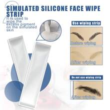 EELHOE Tattoo Practice Tools Eyebrow Tattoo Eyeliner Lip Tattoo Beginner Wipe Simulation Practice Leather Set - Apricot - View 8