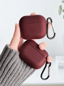 1pc Matte Black Earphone Protective Case For AirPods 1/2/3/Pro 2nd Gen Wireless Bluetooth Earphones - Burgundy - View 1