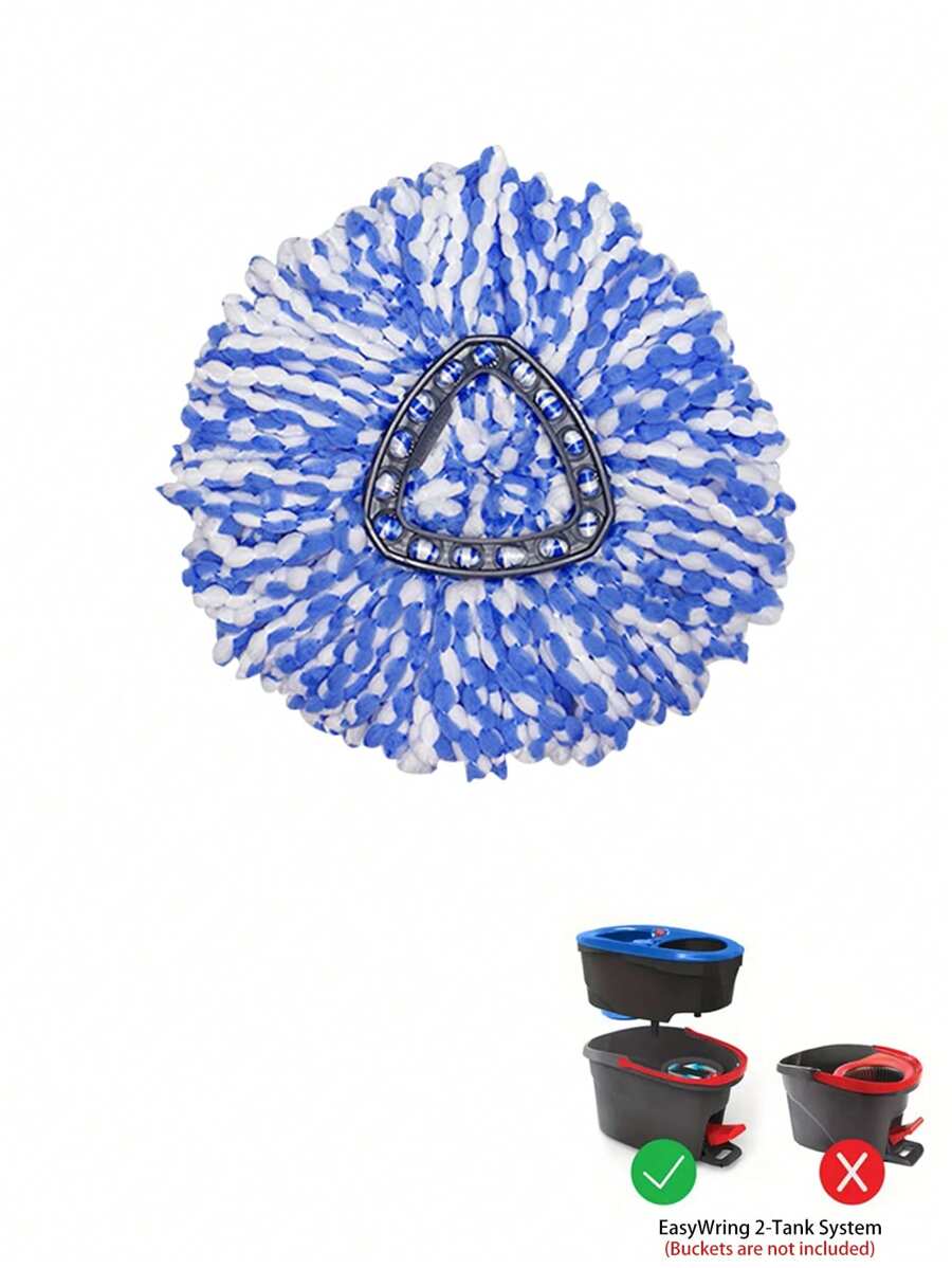 1 Pack Spin Mop Refills For O-Cedar EasyWring RinseClean 2-Tank Microfiber Spin Mop Floor Cleaning 2-Tank System Accessory Parts - Blue - View 1