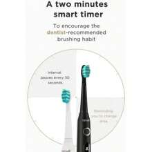 Fairywill 2 Packs Electric Toothbrush For Adult, Dual Sonic Toothbrushs Kit With 2 Travel Case 5 Modes Rechargeable Smart Timer IPX7 Waterproof, Black And White
