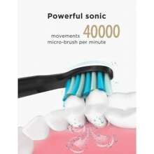 Fairywill 2 Packs Electric Toothbrush For Adult, Dual Sonic Toothbrushs Kit With 2 Travel Case 5 Modes Rechargeable Smart Timer IPX7 Waterproof, Black And White