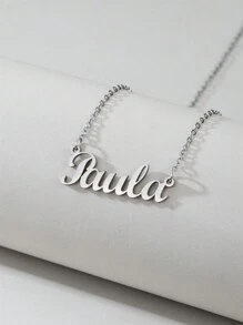 1 Peça Pingente Colar De Aço Inoxidável Dourado E Prateado Com Letra Em Inglês, Colar Fashion Simples E Versátil Para Homens E Mulheres(no Máximo 1 Nome Em Inglês)
