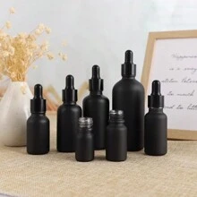 2 piezas Botella cuentagotas vacía de vidrio negra para aceites esenciales, aromaterapia líquida de 10ml/20ml/30ml para masaje, pipeta rellenable