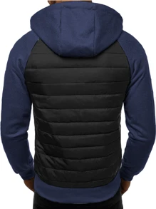 Shendy Vendy Men's Sweatshirt With Sports Hood With Zipper Hoodie - 霧霾藍 - 查看 3