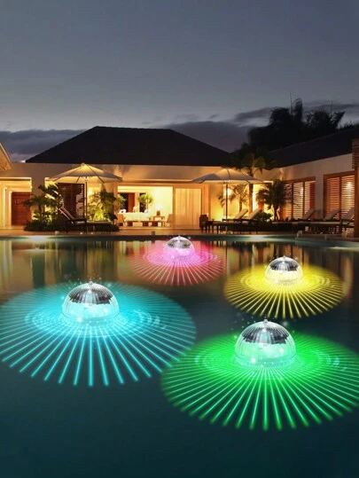 1pc Solar Powered Floating Pool Light, LED Changing Color