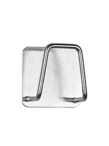 1 Pieza Porta-esponja De Acero Inoxidable Plateado Para Fregadero, Rejilla De Drenaje De Esponja Sin Taladro - Plateado - Ver 3