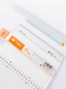 1支20厘米硬质钢尺，尺子，直尺 - 橘色 - 查看 4