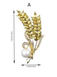 1 Miếng Hàng mới đến Vàng Tai lúa mì Trâm cài , Đồ trang trí Ngọc Trai giả , Của phụ nữ Cao-kết thúc Toàn trận Bộ đồ Phụ kiện Kim băng , Thanh lịch Pha lê Chống rơi Kim băng , Tối giản Bộ đồ Hoa Phụ kiện , Mùa Thu /đông - Nhiều màu - Xem 12