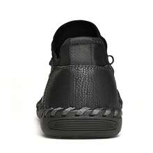 男士休閒懶人鞋,透氣輕便防滑易穿鞋,適用於室內外活動,秋季春季和夏季 - 黑色 - 查看 6