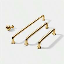 1 Pc / 2 Pcs Of Zinc Alloy Modern Minimalist Black Imitation Gold Handle Drawer, Bedside Table, Storage Cabinet, Wardrobe, Cabinet Door Handle