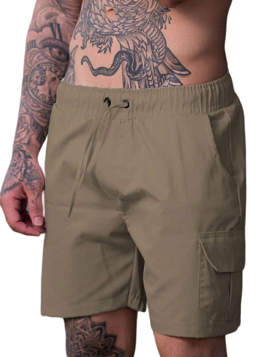 Men Shorts - 卡其色 - 查看 1