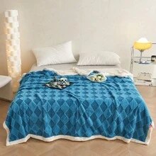 Cobertor Borrega Frazadas King Size, Suave Cobija Aborregada 2.00X2.30m - Azul Marino - Ver 2