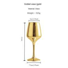 Unique Goblet Shaped Glass Flower Vase For Living Room, Dining Room, Study Room, Bar Decoration - Gold - View 2