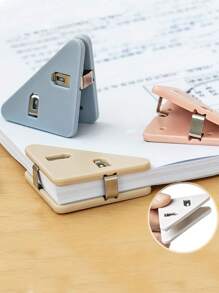 10pcs/Pack Mixed Color Plastic Triangle-Shaped Clips / Folders (For Documents Or Paper)