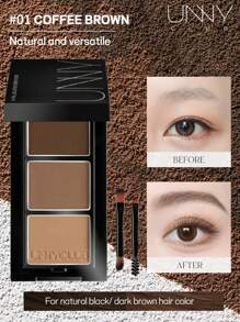 unny club 哑光眉粉、眼影盘、轻盈、顺滑、持久、防水防汗、带镜子、自然渐变、轮廓和眉粉盘