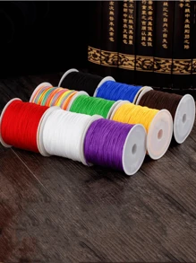 1 卷 DIY 手工绳、编织线、手链绳、流苏线、珠宝线、串珠线和线，1771.65 英寸/卷，0.8 毫米宽 - 彩色 - 查看 8