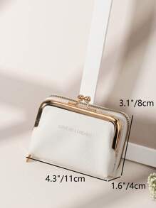 SOUTHLAND&KANGAROO Letter Women Wallets Short Pu Leather S Zipper & Hasp Multifunctional Large Capacity Bag Coin Card Holders Lightweight Fashion Modern Business ZipperCredit Card Business Casual Teachers' Day Teacher Gifts For Anniversary For Birthday Gift For Lady For Female White-Collar Workers For Women Wallet Purse Wallet Small Wallet - White - View 2