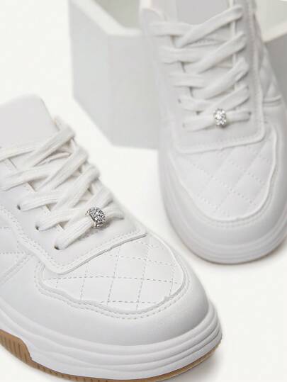 2pcs Sparkling Rhinestone Shoelace Decoration Beaded Shoe Clips For Sneakers & Sports Shoes