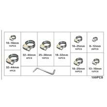 101-Piece Stainless Steel Hose Clamp Kit, No Driver Kit - Silver - View 7