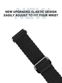 弹性尼龙单圈表带，兼容三星 Galaxy Watch 7 6 5 4 3 2 1 40 毫米 44 毫米，兼容华为手表 Galaxy Watch 5 Pro 表带 45 毫米/手表 6 4 经典表带 42 毫米 46 毫米 43 毫米 47 毫米/Active 2 男女款，20 毫米 22 毫米柔软尼龙弹性编织表带，可作为返校学生的礼物 - 黑色 - 查看 4