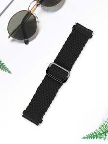 弹性尼龙单圈表带，兼容三星 Galaxy Watch 7 6 5 4 3 2 1 40 毫米 44 毫米，兼容华为手表 Galaxy Watch 5 Pro 表带 45 毫米/手表 6 4 经典表带 42 毫米 46 毫米 43 毫米 47 毫米/Active 2 男女款，20 毫米 22 毫米柔软尼龙弹性编织表带，可作为返校学生的礼物 - 黑色 - 查看 2