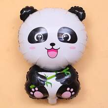 2pcs Panda Head Shaped Aluminum Foil Balloons For Birthday Party Decoration - Black and White - View 4