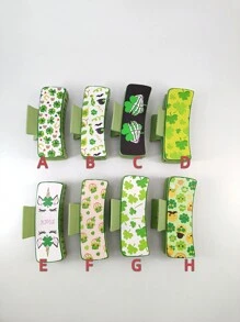 1 Gói 10,5cm Kẹp tóc phong cách cao bồi bằng da giả màu xanh lá cây dành cho phụ nữ, thích hợp để đeo hàng ngày - Nhiều màu - Xem 7