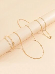 Vintage Beaded Body Chain, Waist Chain And Necklace Combination - Yellow Gold - View 5