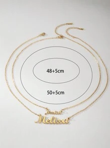 1 Peça Pingente Colar De Aço Inoxidável Dourado E Prateado Com Letra Em Inglês, Colar Fashion Simples E Versátil Para Homens E Mulheres(no Máximo 1 Nome Em Inglês)