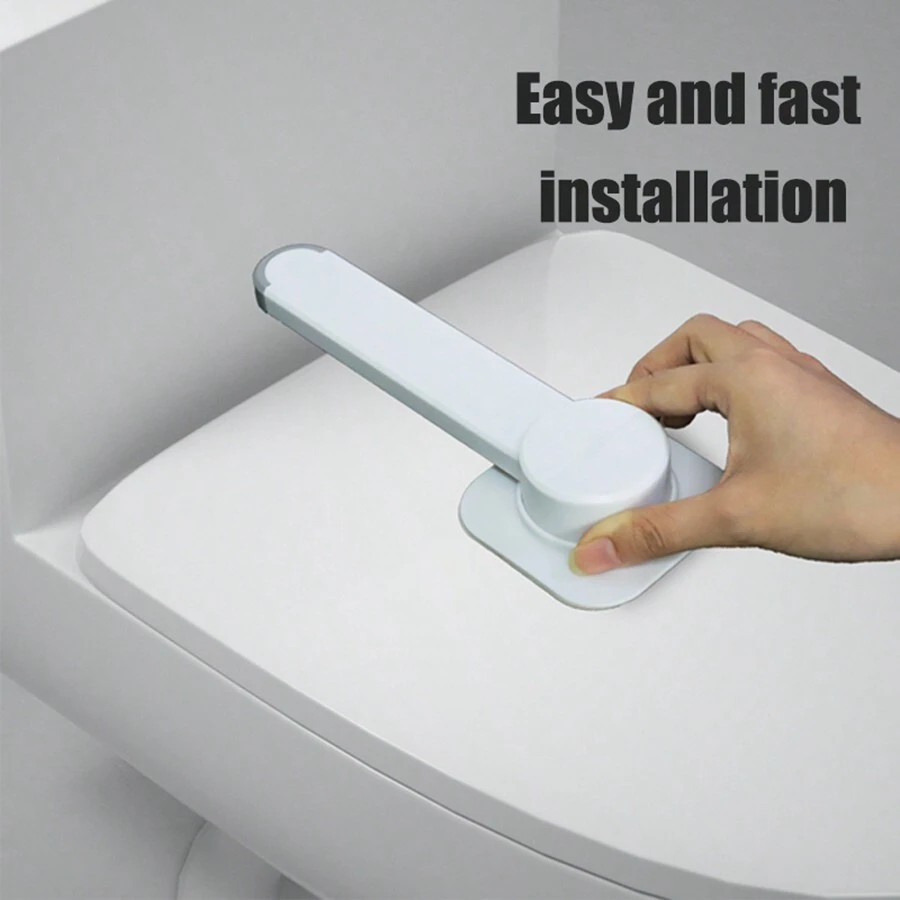 1pc Baby Toilet Seat Lock, Child-Proof Toilet Lid Lock For Children, Infant, Dogs And Cats - White - View 1