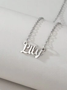 1 Peça Pingente Colar De Aço Inoxidável Dourado E Prateado Com Letra Em Inglês, Colar Fashion Simples E Versátil Para Homens E Mulheres(no Máximo 1 Nome Em Inglês)