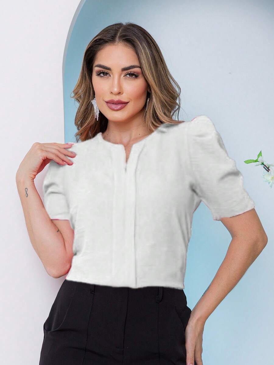 Women Blouses - 白色 - 查看 1