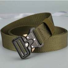 黑色金属扣男士皮带 多功能帆布男士皮带 尼龙皮带 - 黑色 - 查看 8