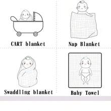 1pc 6-Layer Cartoon Baby Bath Towel/Blanket, Unisex Design For 0-2 Years Old, High Absorbent, Soft, Skin-Friendly And Suitable For All Seasons, Versatile For Bathroom Use, Sleep, Outing And Different Purposes - Avocado - View 4