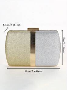 Hàng mới đến Xuyên biên giới Khối màu Nối Tối Túi xach tay , Của phụ nữ Đơn giản Chuỗi Đầm Cái túi - Vàng - Xem 5