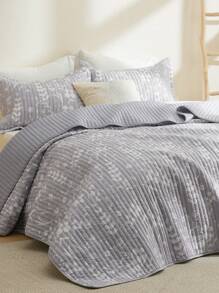 Bedsure Valentine's Day Quilt Set - 3 Pcs, Reversible Quilt Bedding Set, Polyester Microfiber Material, Lightweight Bedspread, Coverlet Set With 2 Pillow Shams, For Spring Decor, Wedding Decor, Easter Decor, Room Decor, Home Decor - Frost Grey - View 2