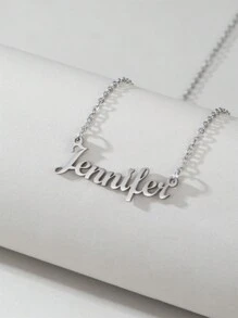 1 Peça Pingente Colar De Aço Inoxidável Dourado E Prateado Com Letra Em Inglês, Colar Fashion Simples E Versátil Para Homens E Mulheres(no Máximo 1 Nome Em Inglês)