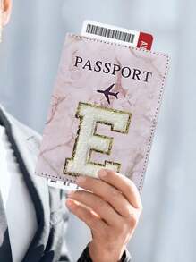 Pu皮革男女旅行護照套多功能旅行多功能身分證銀行卡信用卡錢包保護套護照套旅行配件首字母護照套,戶外旅行護照套學校用品學生用品,適用於飛行、學校、假期。男女均適用。 - 卡其色 - 查看 6