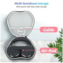 1PC Cloth Cover Portable Headphone Case For Air-Pods Max Earphone Hard Carrying Storage Bag Protective Cover - Cloth-black - View 2