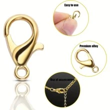 80pcs Gold Lobster Claw Clasps With 4mm Open Jump Rings 10/12mm Metal Lobster Clasps For DIY Craft Bracelet Jewelry Making - Lobster Clasps Set - View 4